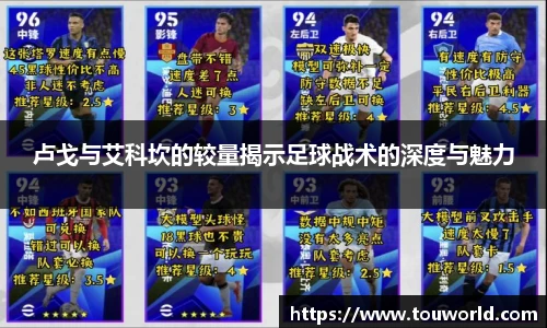 卢戈与艾科坎的较量揭示足球战术的深度与魅力
